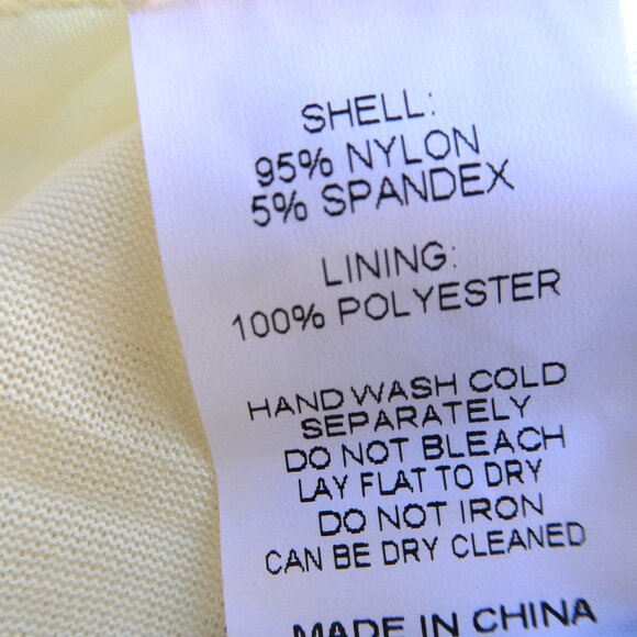 Unique Vintage Ivory Nylon Floral Lace Neck Tie Bow Short Sleeve Stretch M 6-8 - Picture 6 of 6